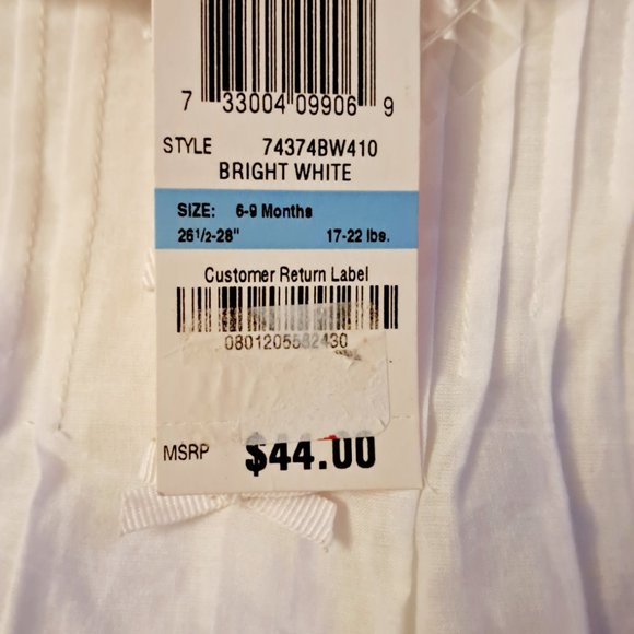 *NEW* 2 Piece White Eyelet Cotton Dress 6-9 Months - Picture 5 of 6